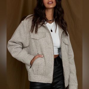 12th Tribe MARINA TAUPE WOOL MOTO JACKET